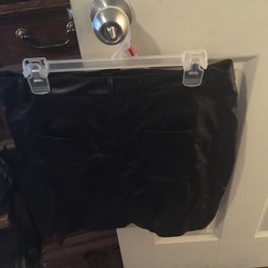 Faux leather body con skirt